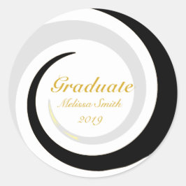 Pegatina de graduado de ola de vida