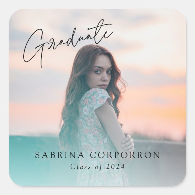 Pegatina de graduados de guión moderno (Anverso)