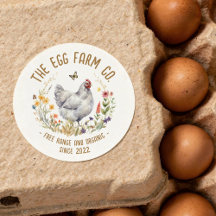 Pegatina de granja de huevos acuarela etiqueta de