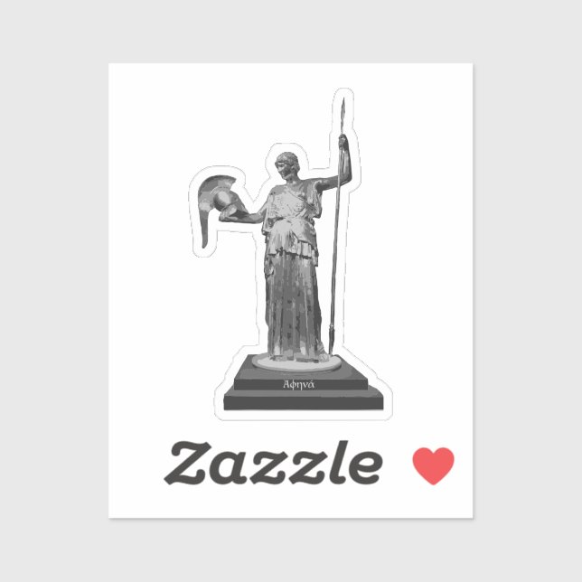 Pegatina de Grayscale Unbreak Bryn Mawr Athena (Hoja)