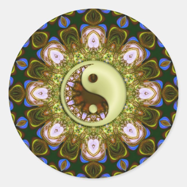 Pegatina de Green YinYang Mandala (Anverso)