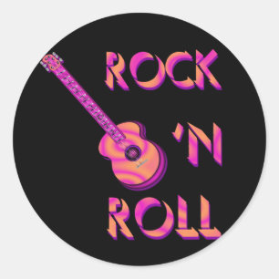 Pegatina de guitarra acústica Rock 'n Roll