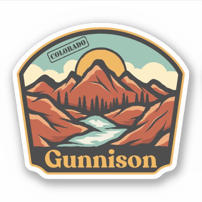 Pegatina de Gunnison, Colorado (Anverso)
