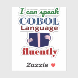 Pegatina de hablar con fluidez el lenguaje Cobol