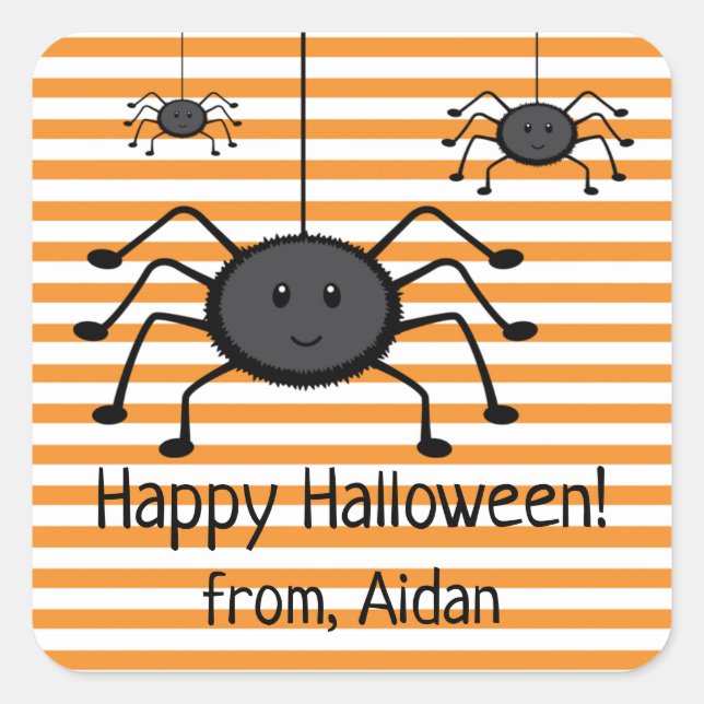Pegatina de Halloween de Spooky Spiders (Anverso)
