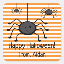 Pegatina de Halloween de Spooky Spiders