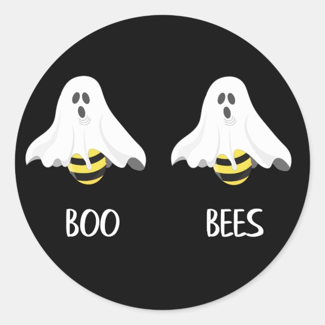 Pegatina de Halloween Fiesta adulto Boo Bees Ghost (Anverso)
