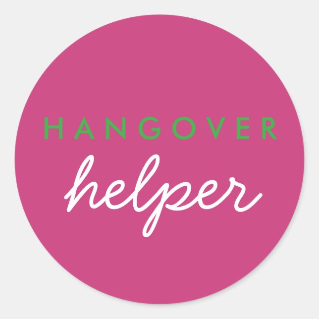 Pegatina de Hangover Helper Favor (Anverso)