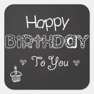Pegatina de Happy Birthday Chalkboard