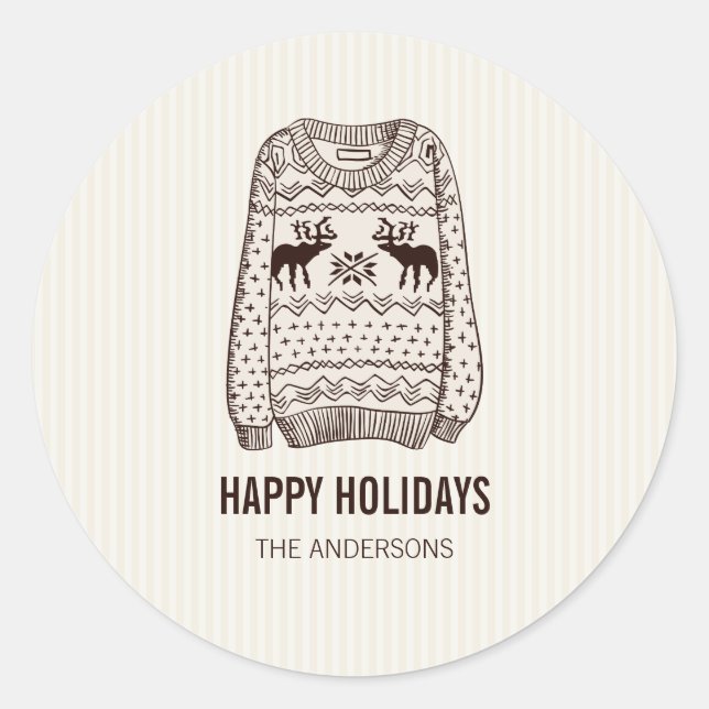 Pegatina de Happy Holidays Holiday Essentials (Anverso)