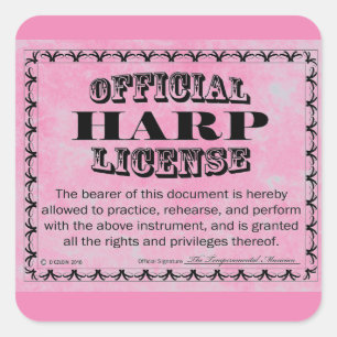 Pegatina de Harp License Square