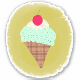 Pegatina de helado de chocolate con chocolate