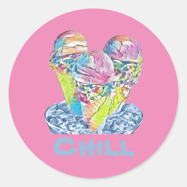 Pegatina de helados helados chill (Anverso)