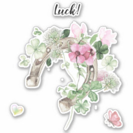 Pegatina de herradura y flores