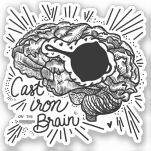 Pegatina de hierro fundido en el cerebro