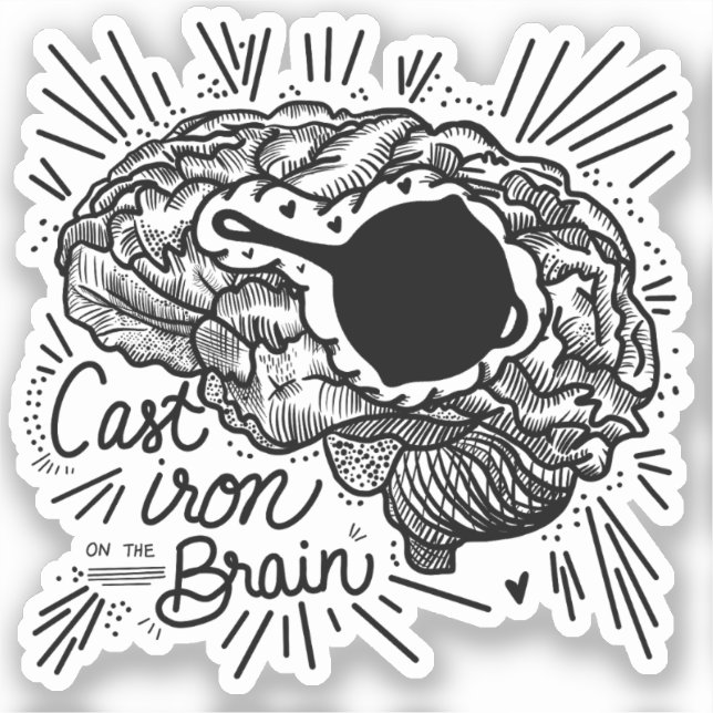 Pegatina de hierro fundido en el cerebro (Anverso)