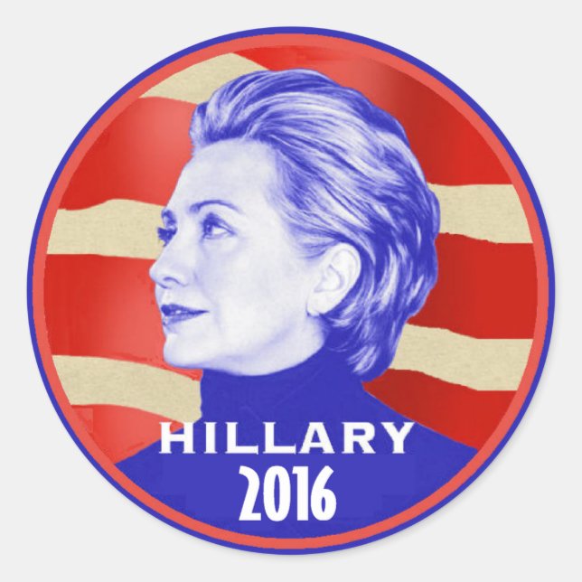 Pegatina de Hillary 2016 (Anverso)