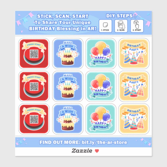Pegatina de historia DIY-AR (Cumpleaños) (Hoja)