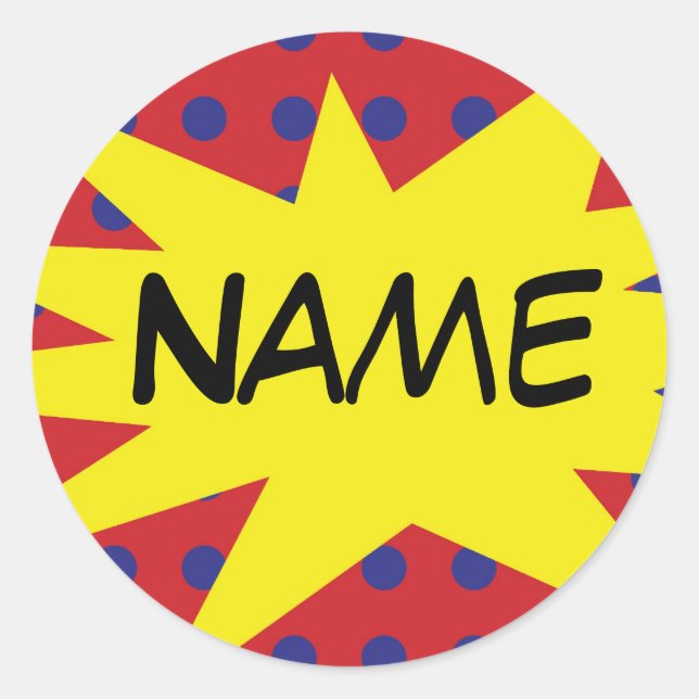 Pegatina de historietas personalizado (Anverso)