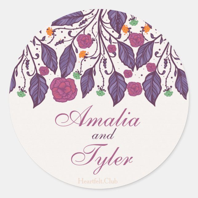 Pegatina de hojas elegantes (Anverso)