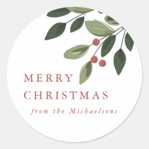 Pegatina de Holiday Holly Round