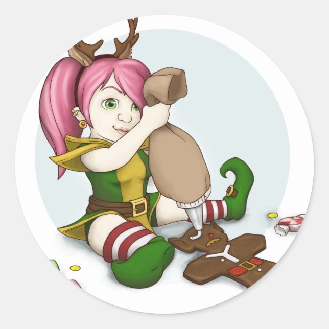 Pegatina de Holiday Treat Gnome (Anverso)