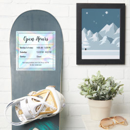 Pegatina de horas abiertas transparentes