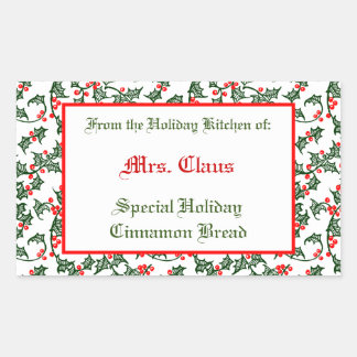 Pegatina de hormigón editable de Green Holly Red B