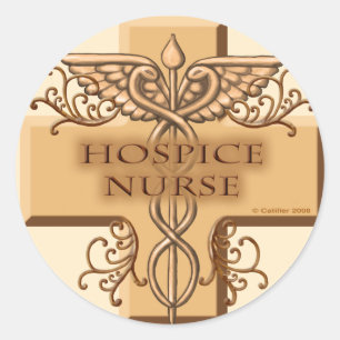 Pegatina de Hospice Nurse Caduceus