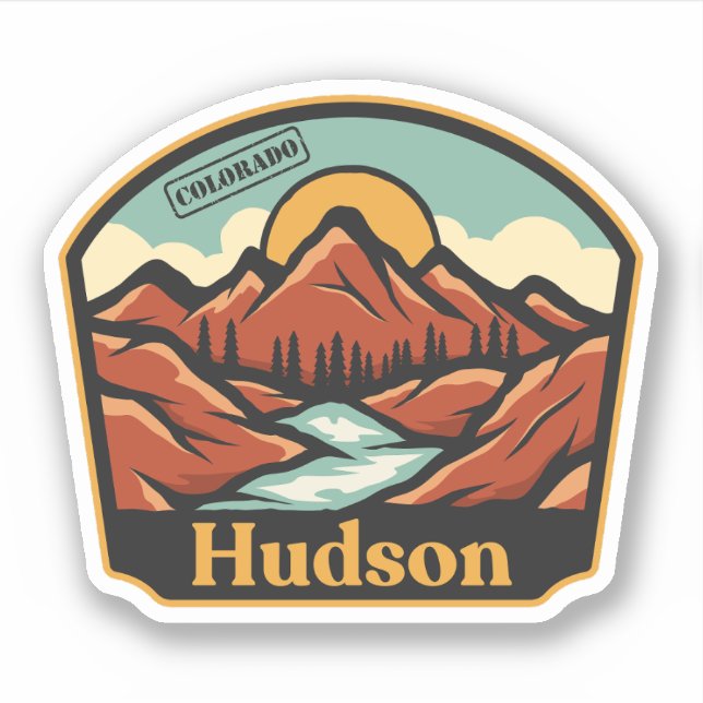 Pegatina de Hudson, Colorado (Anverso)