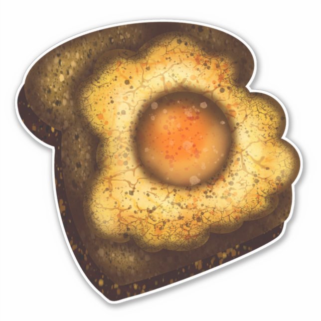 Pegatina de Huevos en Tostada (Anverso)