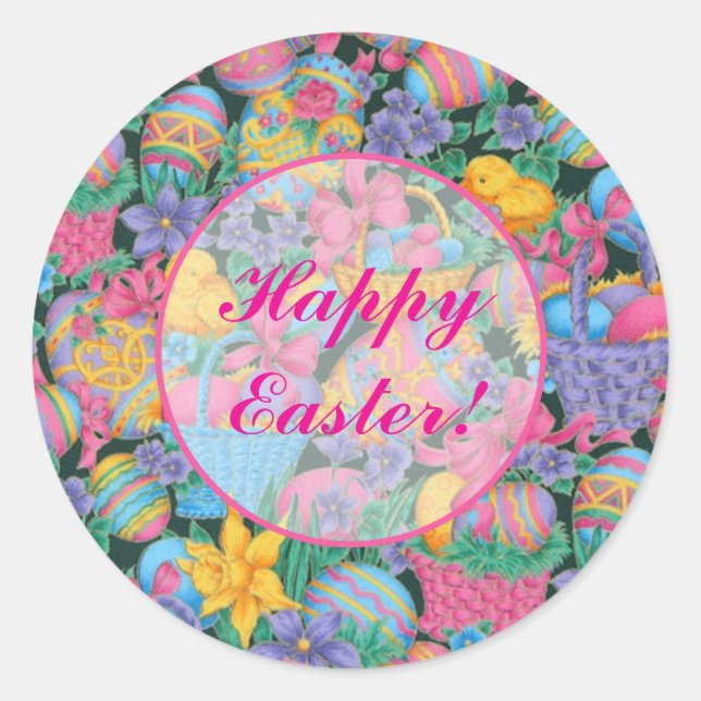 Pegatina de Huevos y Cestas de Pascua (Anverso)