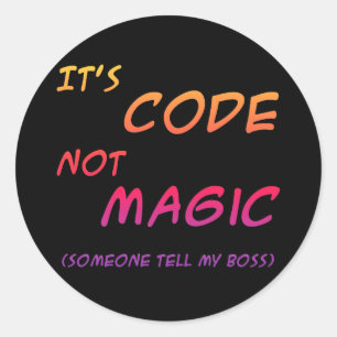 Pegatina de humor de programación