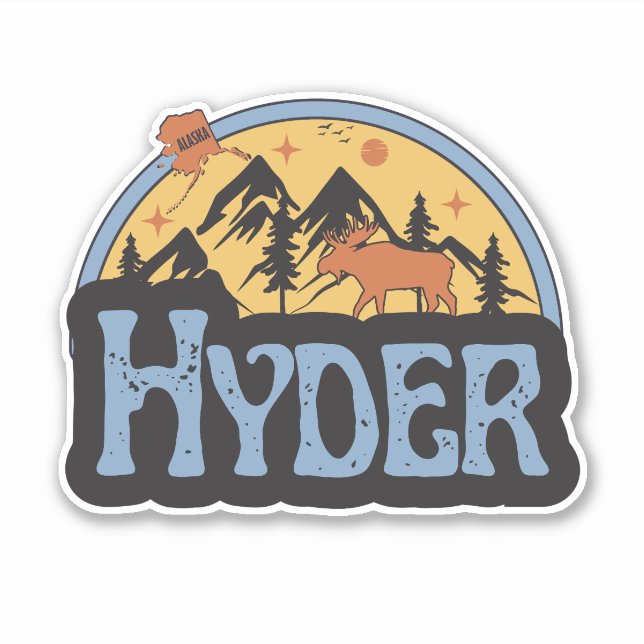 Pegatina de Hyder, Alaska (Anverso)