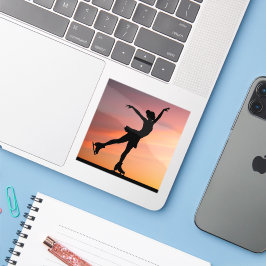 Pegatina de Ice Skater Silhoutte