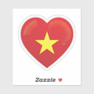 Pegatina de icono de amor con bandera de Vietnam