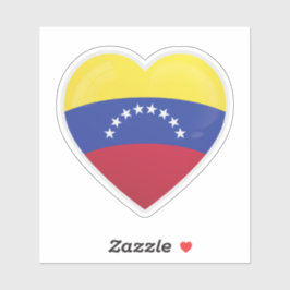 Pegatina de ícono de amor de bandera de Venezuela