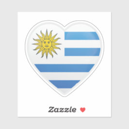 Pegatina de ícono de amor de bandera uruguaya