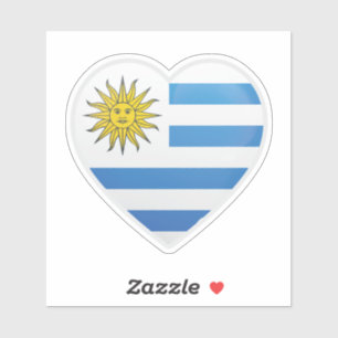 Pegatina de ícono de amor de bandera uruguaya
