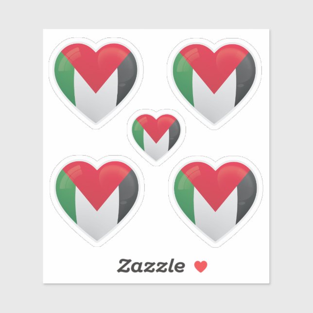 Pegatina de iconos de amor de Palestina (Hoja)