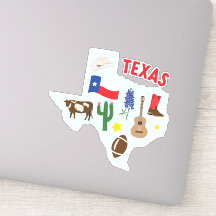 Pegatina de iconos de Texas