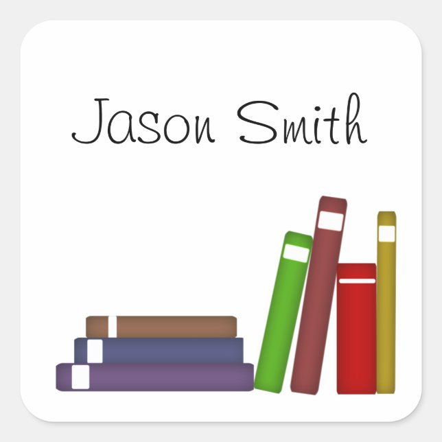 Pegatina de id. de libro de nombres personalizado (Anverso)