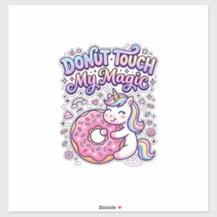 Pegatina de idea de regalo mágico de donut de unic