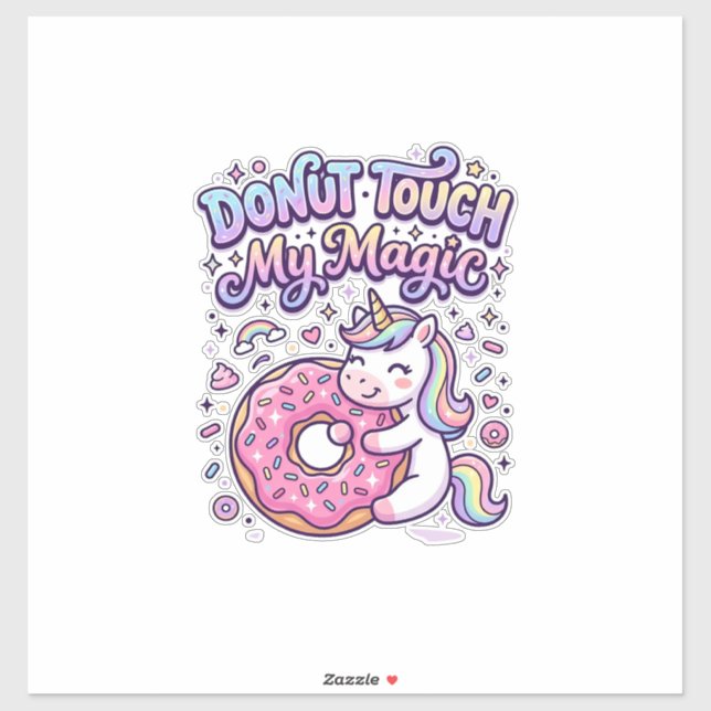 Pegatina de idea de regalo mágico de donut de unic (Hoja)