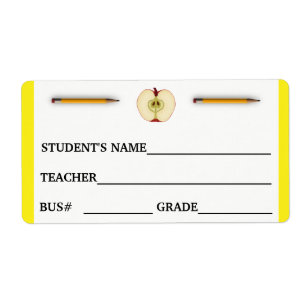 Pegatina de identificación de estudiante y número