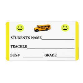 Pegatina de identificación de estudiante y número 