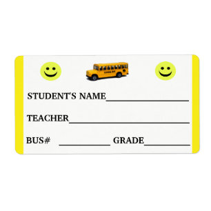 Pegatina de identificación de estudiante y número