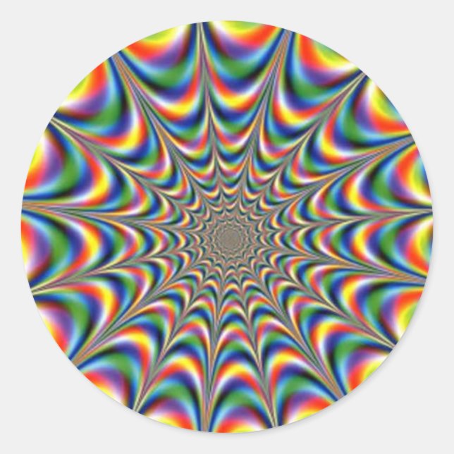pegatina de ilusión óptica-fractal-throbbing (Anverso)