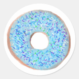 Pegatina de ilustracion de donut azul pastel