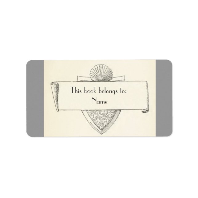 Pegatina de Ilustracion de placa de biblioteca ant (Frente)